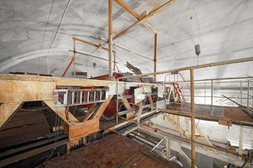 Abandoned laboratory for the study of cosmic rays. Broken equipment 70 years