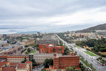Barcelona, Spain, 28 October 2011: Wide Angle City View