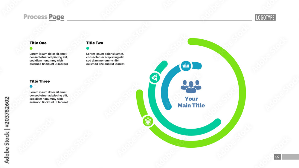 Aufkleber four layer doughnut chart slide template