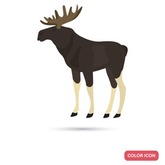 Elk color flat icon for web and mobile design