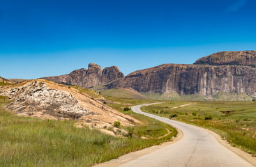 Mesmerizing landscapes along the National Route 7 between Ambalavao and Isalo, Madagascar