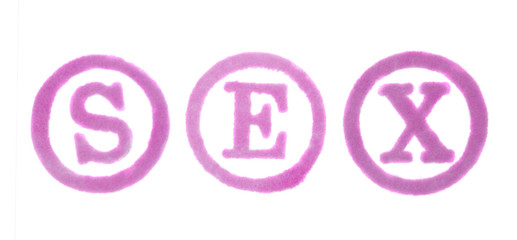 stamp with sex word isolated on white