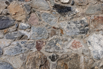 Decorative rough stone wall surface