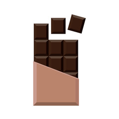 Realistic chocolate bar isolated on white background. Packaging. Mock up. Vector illustration.