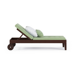 Chaise lounge on white background. 3D rendering.