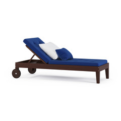 Chaise lounge on white background. 3D rendering.