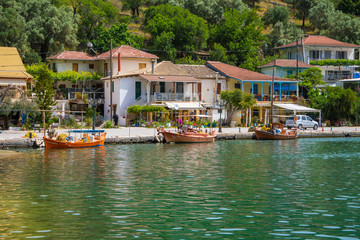 Fototapeta na wymiar Sivota fishing village in Lefkada ionian island in Greece 