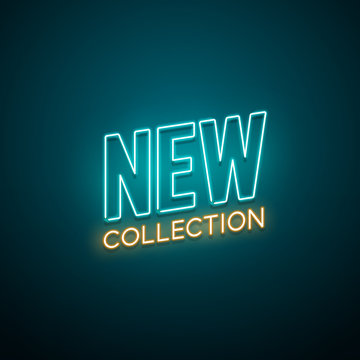 New collection neon sign. Vector illustration.