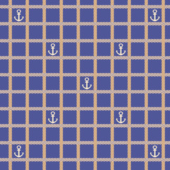 Cotton fabric Nautical Geometric seamless pattern.