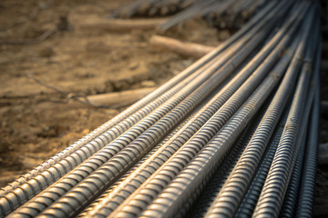 Construction rebar steel work reinforcement in conncrete structure of building