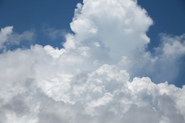 Fluffy Billowy Cumulus Clouds in the Blue Summer Sky in Florida