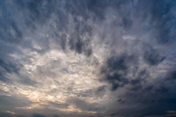 dark storm clouds with background,Dark clouds before a thunder-storm.