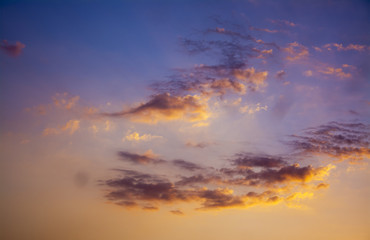 Tipycal sunset in Italy sky