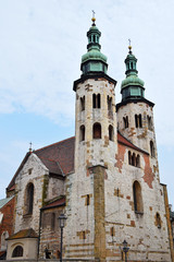 Fototapeta na wymiar Brick church of Saint Andrew in Krakow, Poland