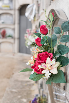 Flowers in a cemetery