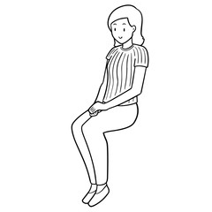 vector of woman sitting