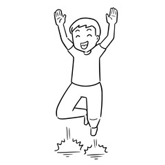 vector of kid celebrating