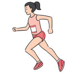 vector of woman running
