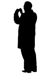 People with a camera on white background