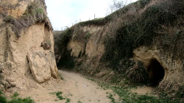 L&ouml;sshohlweg Eichgasse bei Bickensohl, Kaiserstuhl, Hohlweg, Strasse, Weinbau, Geologie, 4K