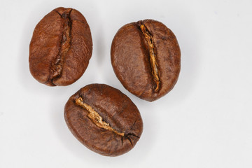 Coffee beans on white background 