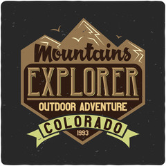 Vintage label design with lettering composition on dark background. T-shirt design.