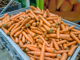 Carrots. Fresh organic carrots. Background texture of carrots.