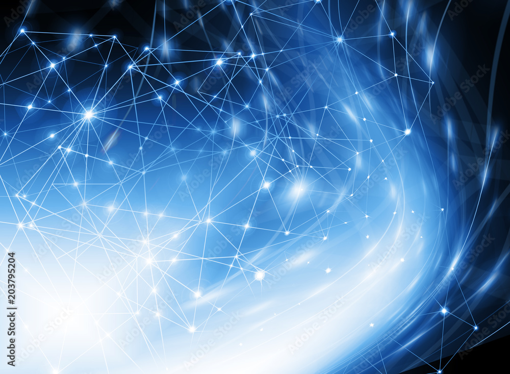 Fototapete Technological background, Internet concept of global business. Internet connection, abstract of science and technology graphic design