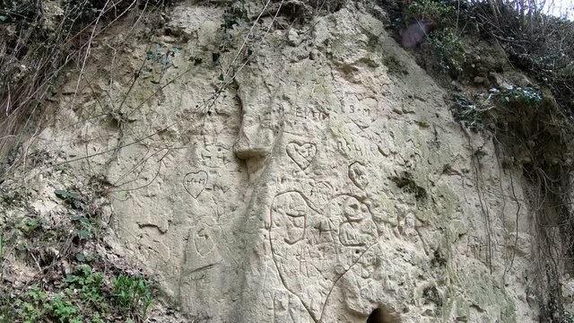 L&ouml;sshohlweg Eichgasse bei Bickensohl, Kaiserstuhl, Hohlweg, Strasse, Weinbau, Geologie, 4K