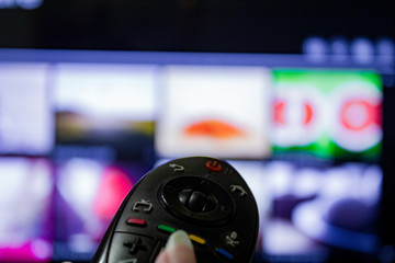 Watching TV and using remote controller