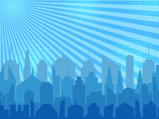 Obraz premium Comic cityscape concept