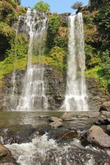 Tad Yuang Waterfalls on the Bolaven Plateau in Laos. Wild nature landscape