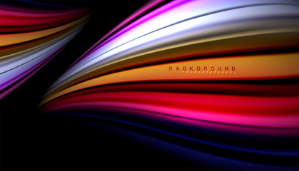 Abstract wave lines fluid color stripes