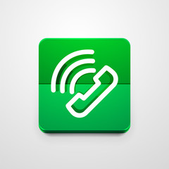 Phone button, call support idea, vector illustration