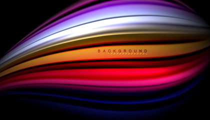 Abstract wave lines fluid color stripes