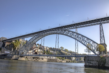 Fototapeta na wymiar Bridge D. Luis in The City of Porto, Portugal
