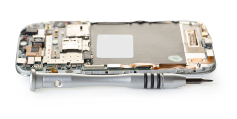 disassembled mobile phone