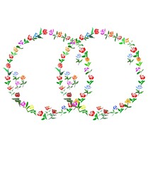 handdrawn colorful wreath with flowers for invitation, weddings,  marriage, birthday cards.  
