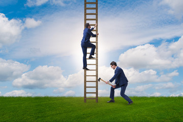 Business unethical competition concept with businessmen