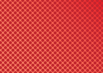 Abstract red and orange color of circle shapes halftone pattern. Texture pixel Curved mosaic dotted background.