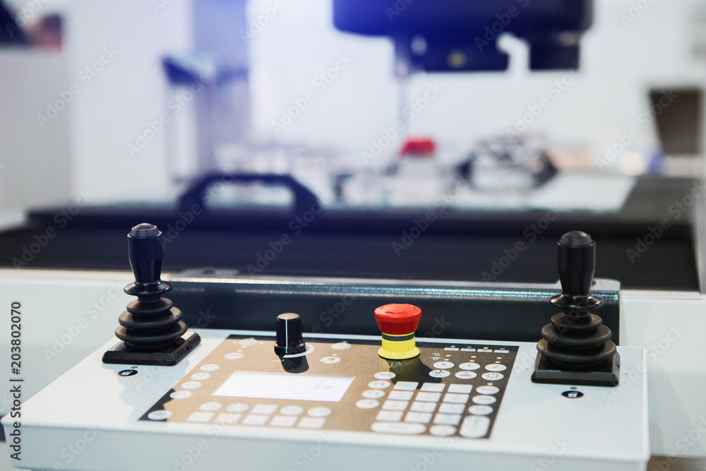 Poster automatic machine control panel at a smart factory