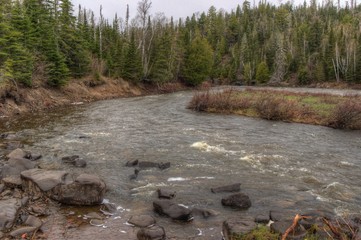 The Pigeon River flows through Grand Portage State Park and Indian Reservation. It is the Border between Ontario and Minnesota