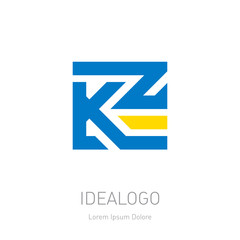 K and Z - Vector design element or icon. KZ initial logo. Z and K initial monogram logotype.