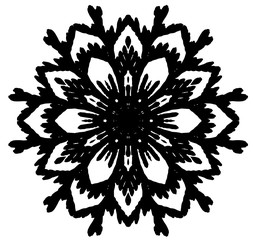 Decorative flower - mandala in a black  -white colors