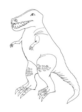 Outline drawing of a dinosaur