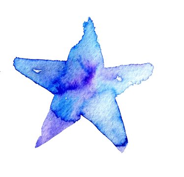 Watercolor star icon. Vector illustration