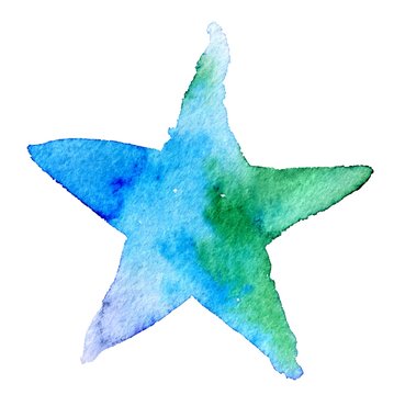 Watercolor star icon. Vector illustration