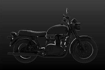 Fototapeta na wymiar Silhouette of a black motorcycle
