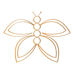 Isolated butterfly outline