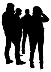 Big crowds people on white background